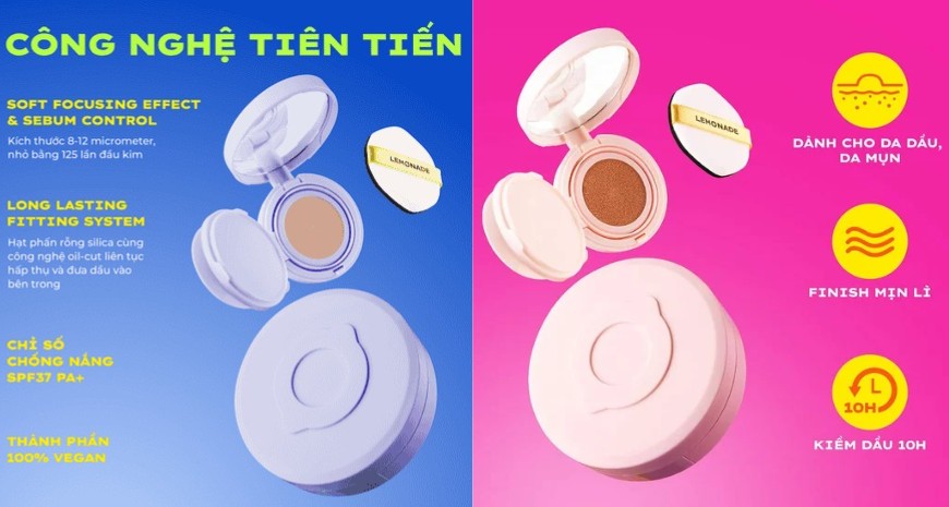 cushion danh cho da dau nhay cam